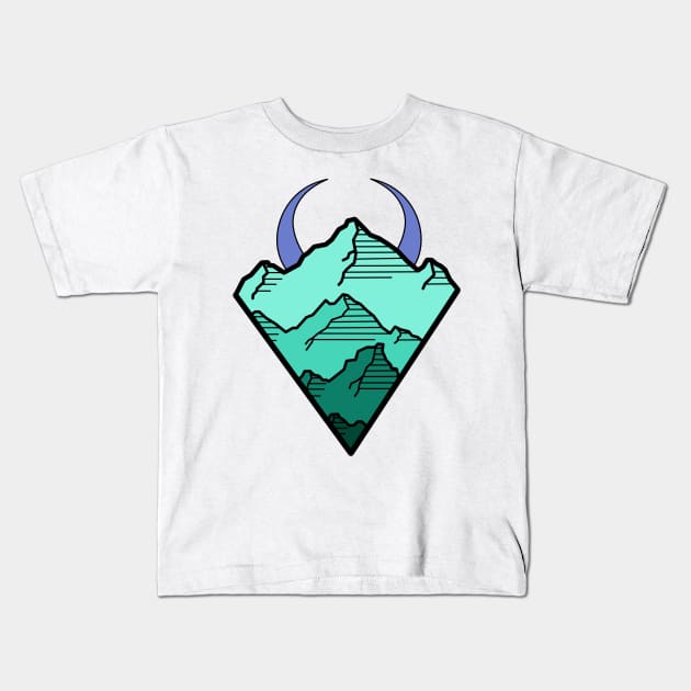 Geometric mountains Kids T-Shirt by HamsterOver